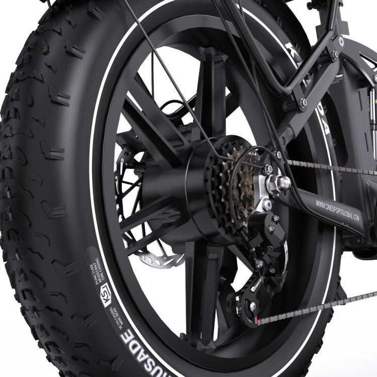 Onesport OT08 Pro – 20" Fat Bike su Dvigubomis Baterijomis 1728Wh ir 500W Varikliu