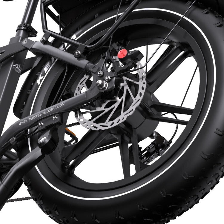 Onesport OT08 Pro – 20" Fat Bike su Dvigubomis Baterijomis 1728Wh ir 500W Varikliu