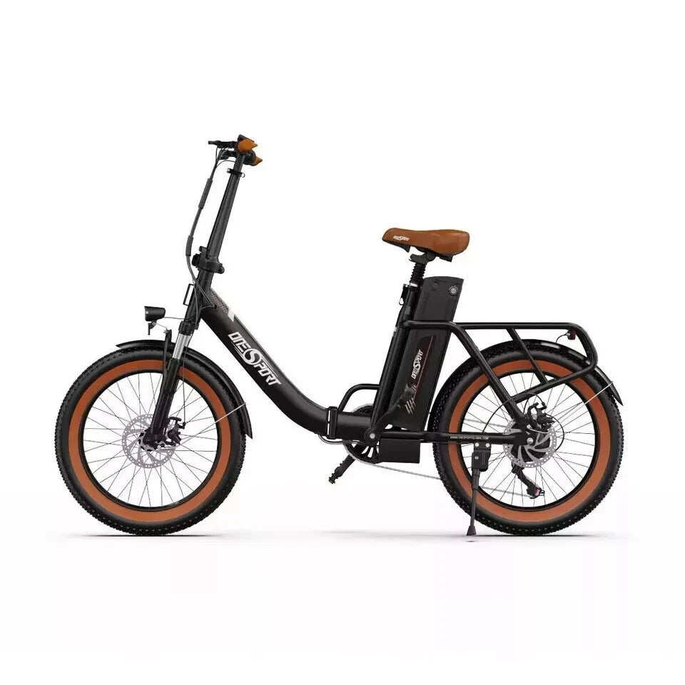Elektrinis dviratis OneSport OT16-2 20", juodas/rudas