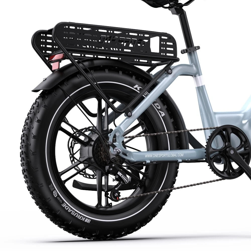 Onesport OT08 – 20" storos padangos, 500W variklis, 48V baterija, sulankstomas rėmas